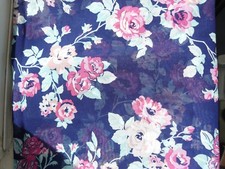 Moira C Scarflace Dark blue & multi floral chiffon-style fabric Magnetic clasp