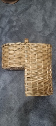 Brown woven wicker - woven, stair