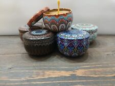 100% Pure USA Beeswax Candles in Decorative Containers.  6 candles per order.