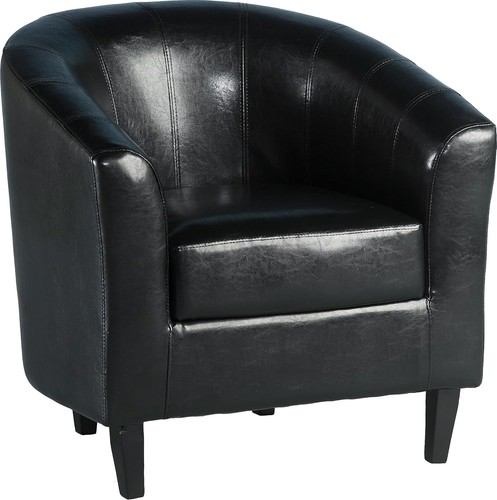 Black leather tub - black,