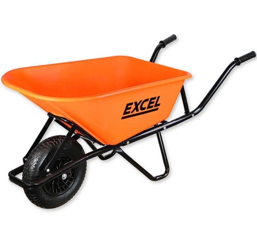 Orange hdpe wheelbarrow steel - hdpe,