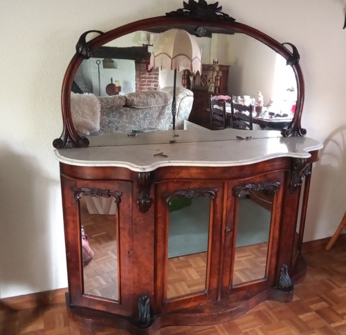 Victorian marble top walnut