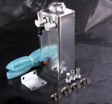 Oil Catch Can 15mm Fittings Universal Alloy Breather Tank Catcher Silver Square