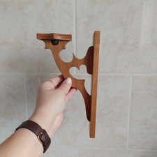 Retro Wooden Wall Sconce Candlestick Wall Candle Holder 24cm Carved 2004 Rustic