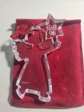 Baccarat Annual Ornament 1996 Crystal Noel Angel & Star in Box/Pouch Christmas