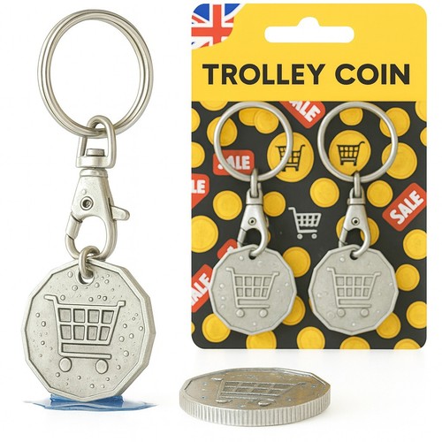 Trolley coin keyring - trolley,