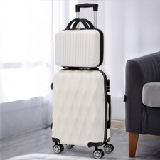 2Pcs Travel Set Cabin Suitcase Hard Shell Carry On Luggage 4 Spinner Wheel Bag
