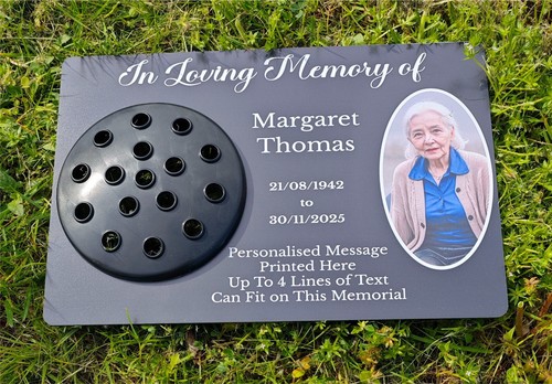 Personalised metal grave - personalised, stone