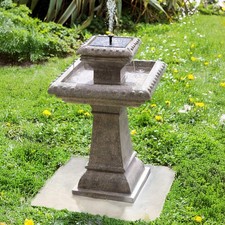 2 Tier Bird Bath Solar Powered