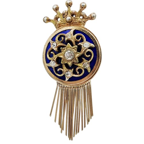 1950s regal crown brooch - regal, blue