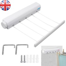 5 LINE INDOOR RETRACTABLE CLOTHES AIRER WASHING LINE LAUNDRY DRYER WALL MOUNTED