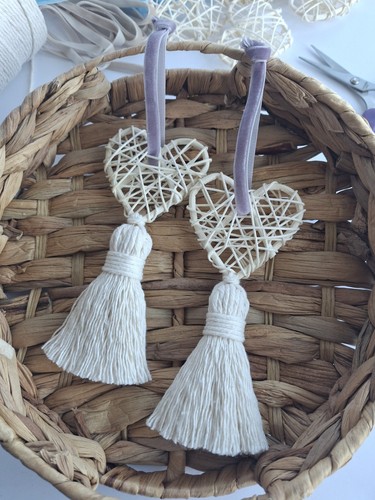 Wicker heart pendant - pendant, rustic