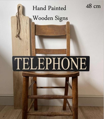 Telephone sign vintage wooden - sign,
