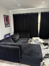 Black Corner Sofa with Center