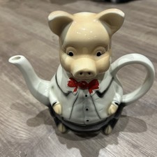 Tony Wood Pig Teapot Vintage