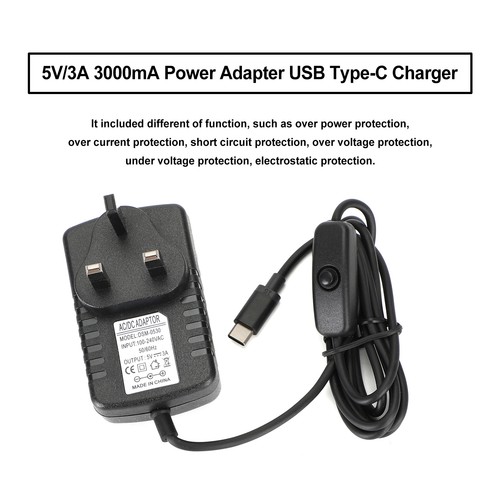 Usb type power supply - 5v/3a, type-c