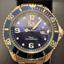 Ice-Watch Ice Steel XL Blue Dial Gold Tone 44mm Mens Watch Two Years Warranty