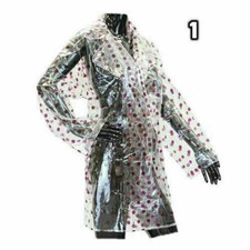 Raincoat Woman Transparent Fashion Small Festival PVC Coat Jacket Purple Spotty