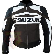 SUZUKI GSX Protective Biker Jacket Thick Cowhide Leather BROWN MOTORBIKE GEAR