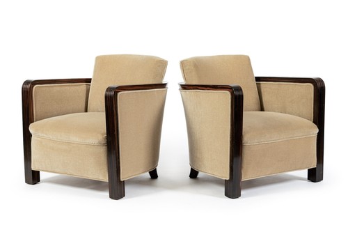 French art deco mohair lounge - art,
