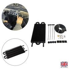 Universal 4 Row 6 AN Engine Transmission Oil Cooler Radiator & Hose Fittings Kit