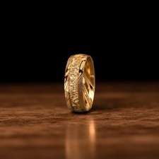 Handmade Damascus Gold Ring |