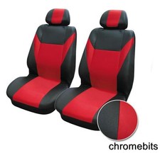 FRONT RED BLACK FABRIC SEAT COVERS FOR FIAT DOBLO FIORINO SCUDO DUCATO DAILY