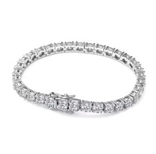 3ct Tennis Bracelet White Gold Diamond Test Pass VVS1/D Lab-Created 18cm LED Box