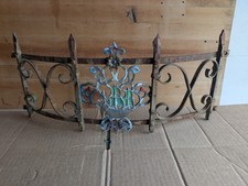 Antique Architectural Iron Window Grate / Garden Spanish Revival Nice Piece!
