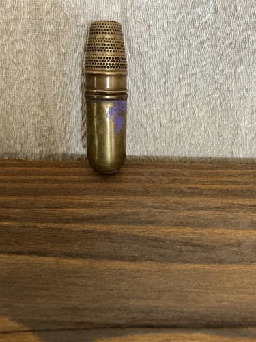 Vintage brass sewing etui - brass,