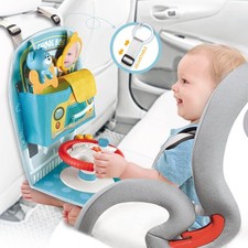 Baby Car Seat Steering Wheel Toy with Music Mirror Travel Activity