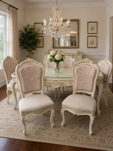 French style dining table - table, 6