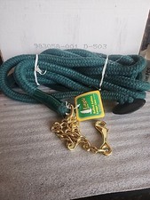 Rolled Cotton Lunge Line with Brass 20" Chain and Snap - 25 Ft Long 