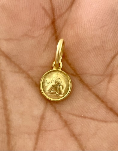 Tiny 14k yellow gold cherub - tiny,