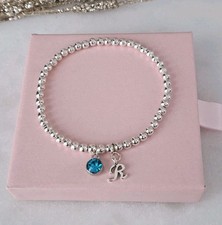 Silver Initial Birthstone