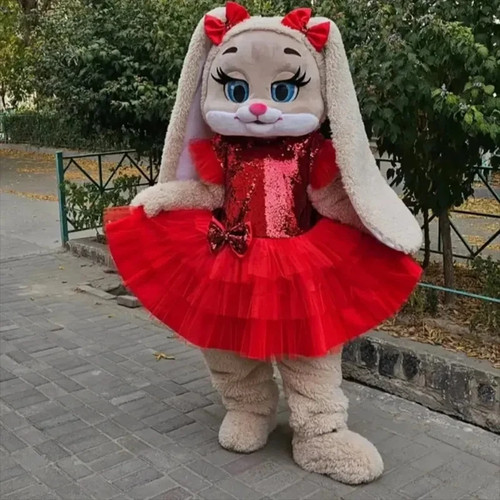Cute brown hare rabbit mascot - hare,
