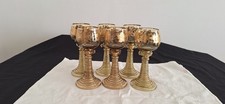 6 VINTAGE CRYSTAL GLASS ROMER
