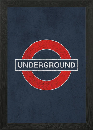 London underground sign - london, framed
