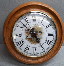 Round Oak Wood Wall Clock