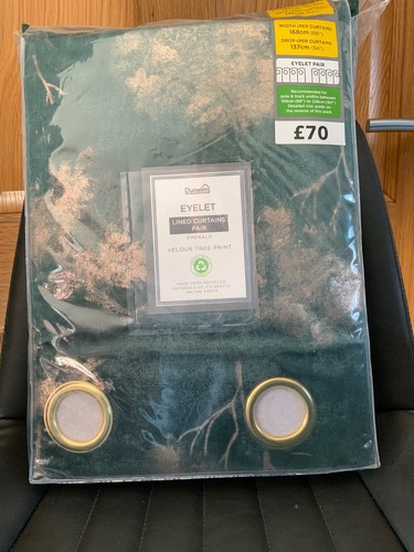 Eyelet lined curtains - eyelet, emerald