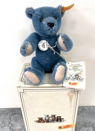 Steiff teddy 1908 blue rep - blue,
