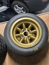 Set Of 4 Minilite 8jx13 9jx13 4x108 Staggered Competition Alloy Wheels & 8 Tyres