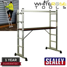 Sealey Scaffold Ladder Aluminium 4-Way EN 131 Extending Single Step Platform