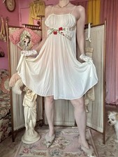 1950s White Nylon Slip Dress
