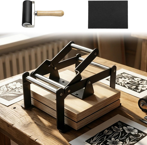 Linocut printing hand lever - a4,