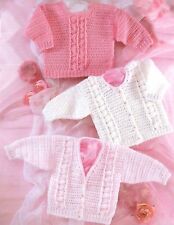  CROCHET PATTERN - SWEET LITTLE BABY GIRL CARDIGANS & JUMPER/SWEATER 14"-20"