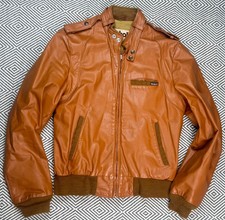 Schott N.Y.C. Sportswear Vintage Full Zip Brown Leather Jacket Size 40