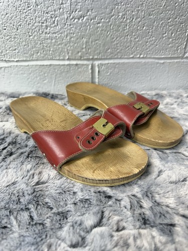 Scholls red leather - red,