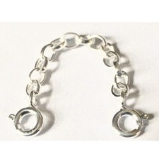 Sterling Silver 3mm  Belcher Safety Extender Chain Bracelet Necklace 1" to 6"