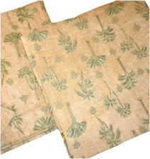 BRENTWOOD AMBER GREEN PALM TREES BEADED (2) UNLINED CURTAINS PANELS 41X84